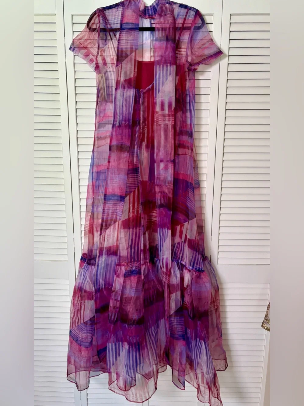 NWT CAARA Melody Watercolor Organza Dress Few Moda Size Small - Picture 8 of 9